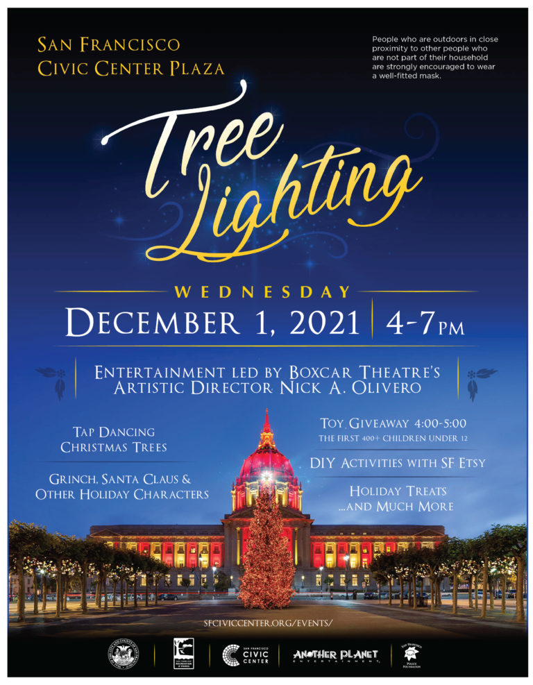 Civic Center Plaza Holiday Tree Lighting 2021 SF Civic Center